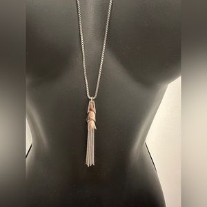 Vince Camuto Silvertone Tassel Pendant Necklace, 30”
